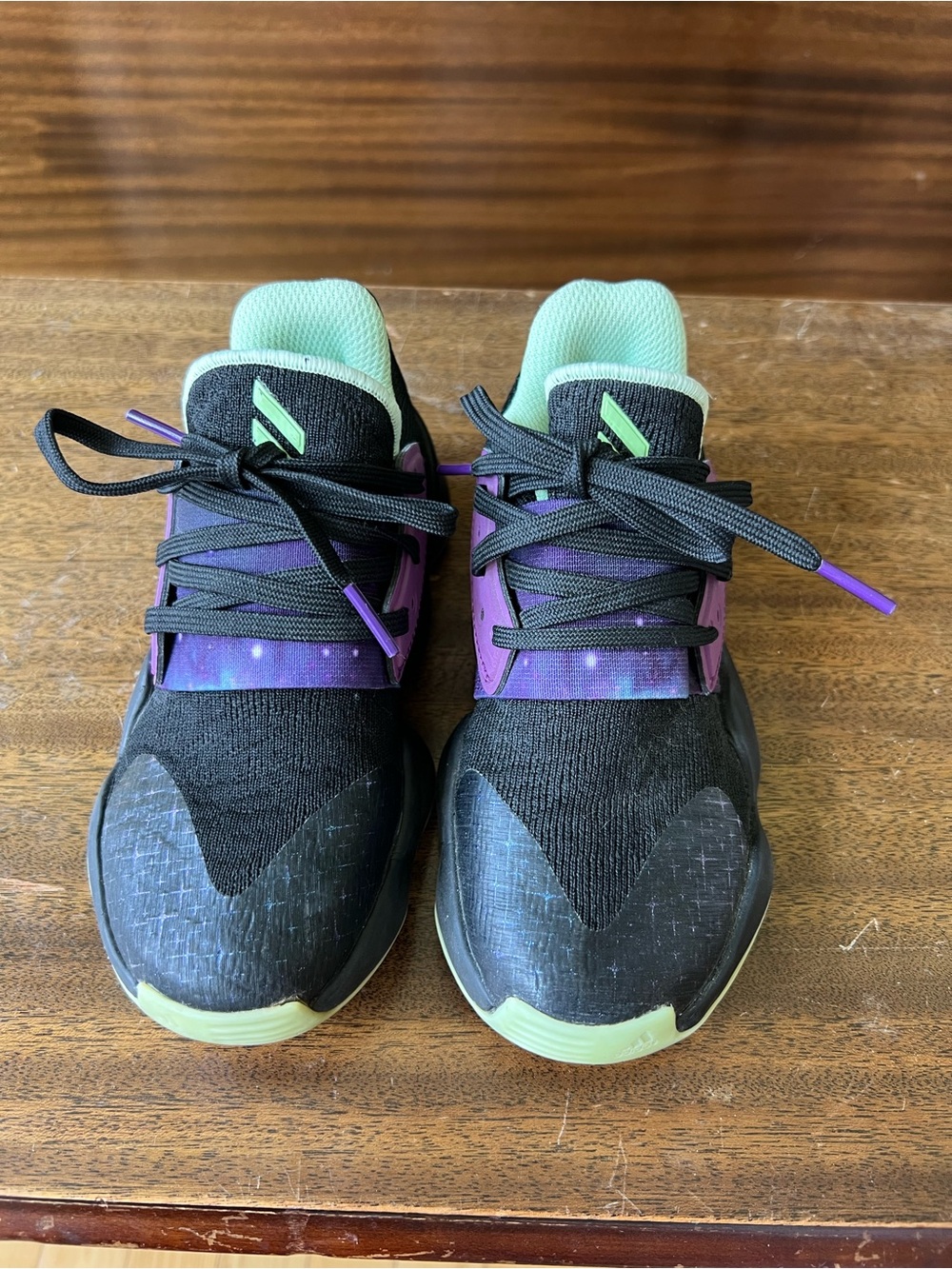 James Harden adidas Black, Purple & Mint Kids Athletic Sneakers
